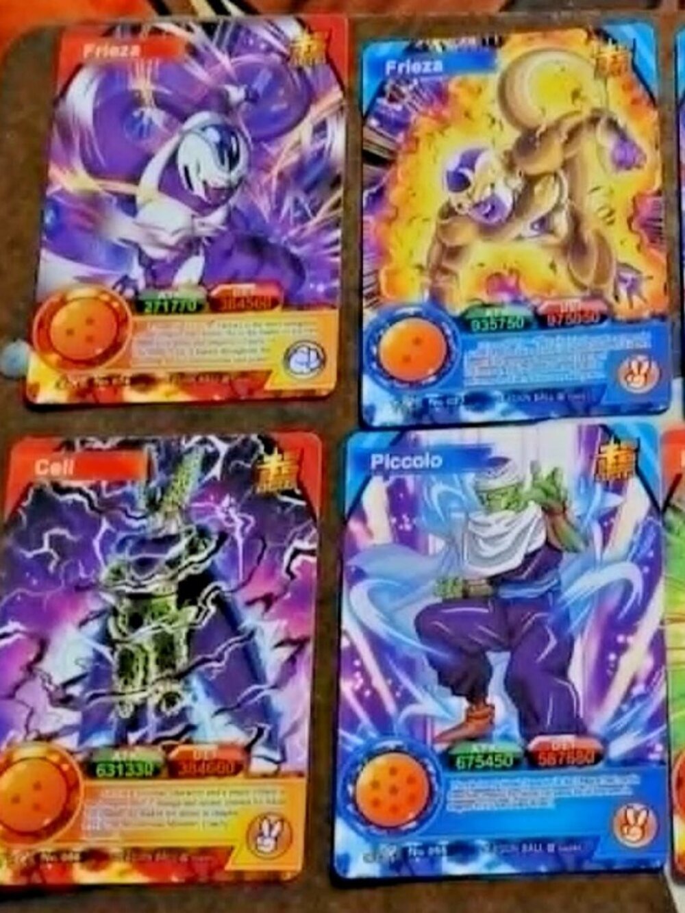 LOT of 8 DRAGONBALL SUPER CARDS dbs dbz anime manga potara cell piccolo frieza